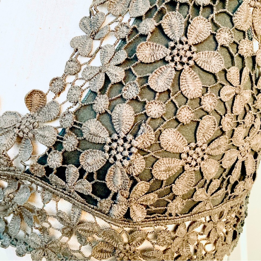 Free People Olive Green Lace Bralette Small - Picture 2 of 8